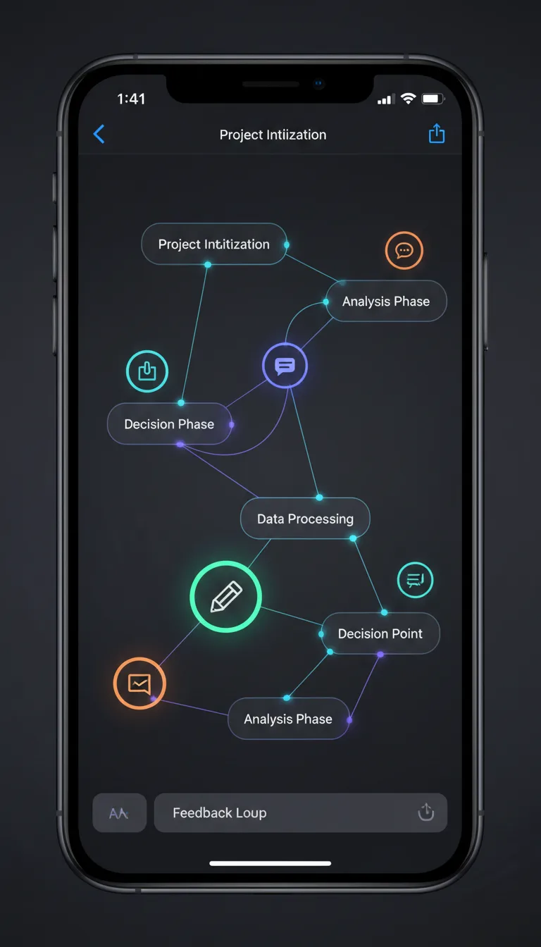 Flow Map with screens, comments and branches